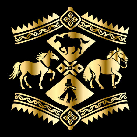 Horse coat of armsrative heraldic vector design elements.のイラスト素材