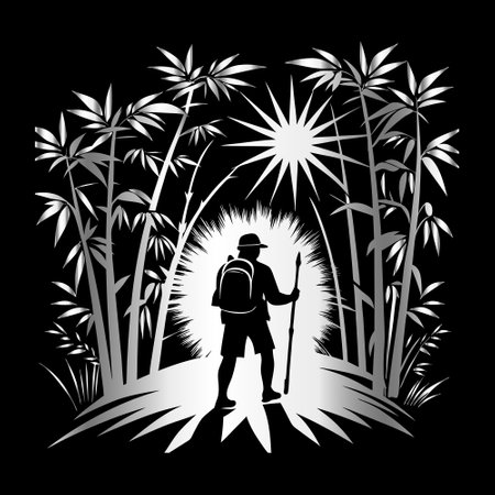 Hiking design over black background, vector illustration eps10.のイラスト素材