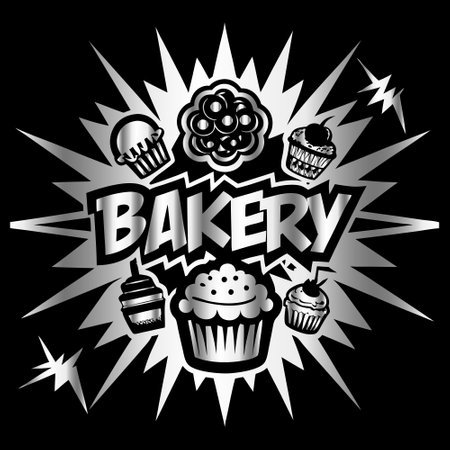 Bakery design over black background, vector illustration. Vector illustration.のイラスト素材