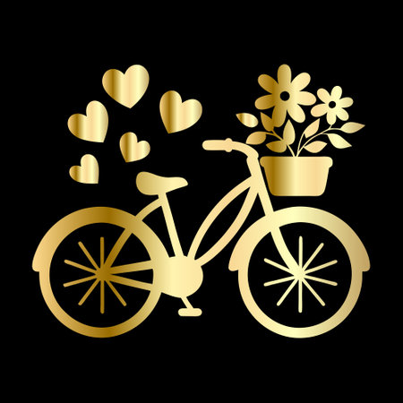 bicycle valentines day design, vector illustration eps10 graphicのイラスト素材