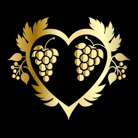 Grapes in the form of a heart. Vector illustration.のイラスト素材
