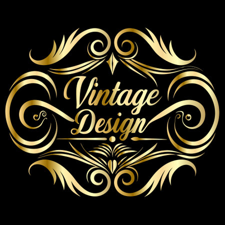 Thank you card. Golden lettering on black background. Vector illustration.のイラスト素材