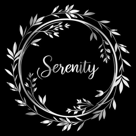 Silver laurel wreath on a black background. Vector illustration.のイラスト素材