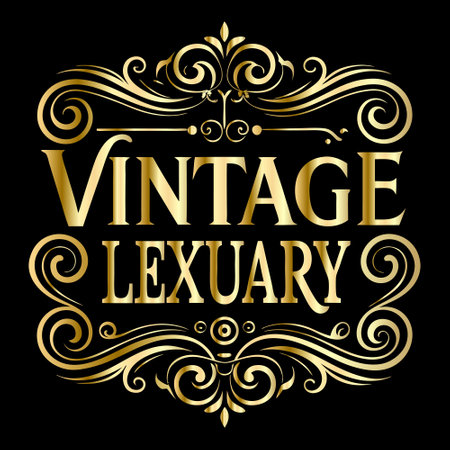 Vintage Luxury Decorative Lettering. Vector Illustration.のイラスト素材