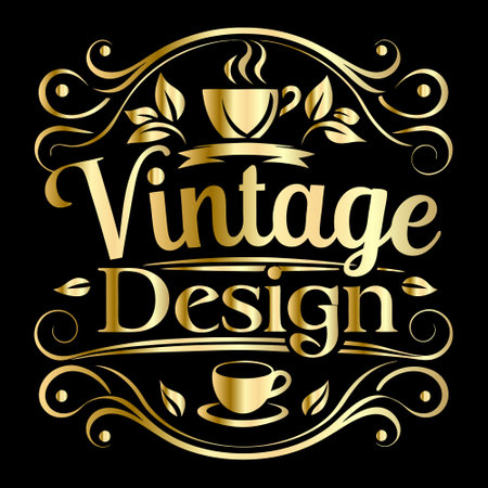 Vintage coffee label, badge, logo, emblem, design element.のイラスト素材