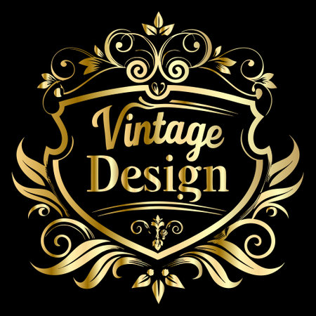 Vintage label with decorative elements. Template for logo, emblem, badge. Vector illustrationのイラスト素材