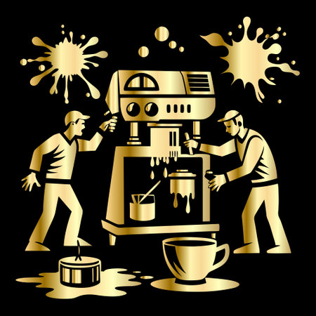 Coffee machine making coffee. Vector illustration. Eps 10.のイラスト素材