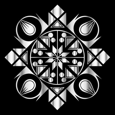 Celtic ornament on a black background. Vector illustration for your designのイラスト素材