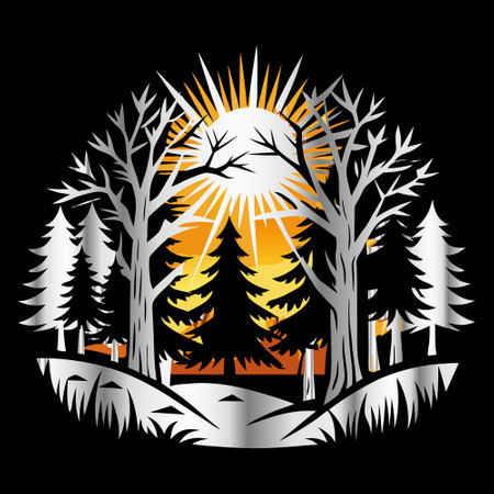 Forest design over black background,vector illustration. Eps-10.のイラスト素材