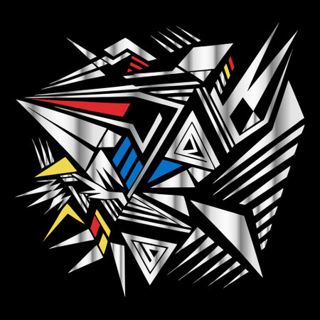abstract black background with a lot of geometric elements, vector illustrationのイラスト素材