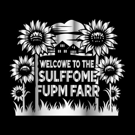 welcome to the sunflower family farm vector graphic art design illustrationのイラスト素材