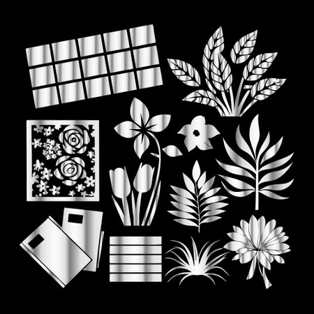 Set of elements for design. Vector illustration on a black background.のイラスト素材