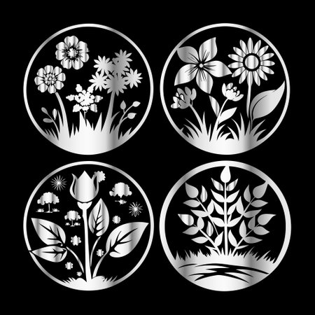 floral design over black  background vector illustration eps10 graphicのイラスト素材