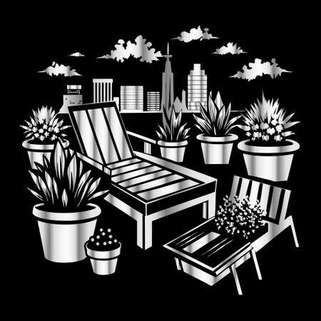 Garden design over black background, vector illustration eps10.のイラスト素材