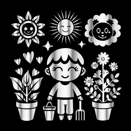 Gardening design over black background, vector illustration eps10のイラスト素材
