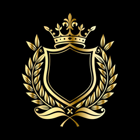 Heraldic Coat of Arms decorative logo. Heraldic Coat of Arms decorative logo isolated vector illustration.のイラスト素材