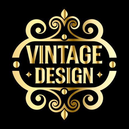 Vintage ornamental label. Template for design of retro logos, emblems, badges and labels. Vector illustrationのイラスト素材