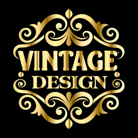 Vintage logo template. Luxury design element for logotype, label, badge, emblem and other design.のイラスト素材