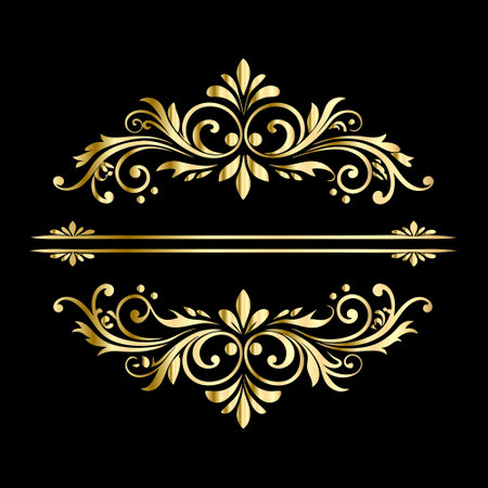 Golden ornament in the style of Baroque. Luxury element for design. Vector illustrationのイラスト素材