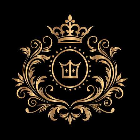 Crown emblem template. Luxury heraldic design element in vector.のイラスト素材