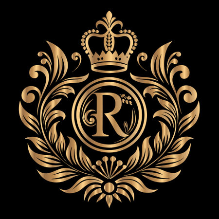 Heraldic Coat of Arms decorative logo template vector illustration design.のイラスト素材