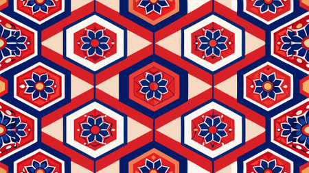 Seamless pattern with decorative elements. Colorful ethnic ornament. Arabesque styleのイラスト素材