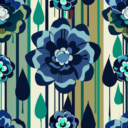 Seamless pattern with decorative flowers. Floral background. Vector illustration.のイラスト素材