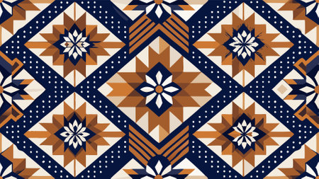Tribal vector ornament. Seamless African pattern. Ethnic carpet with chevrons. Aztec style. Geometric mosaic on the tile, majolica. Ancient interior. Modern rug. Geo print on textile. Kente Cloth.のイラスト素材