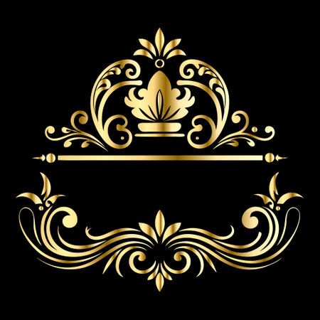 golden royal crown on black background. vector illustration for your designのイラスト素材