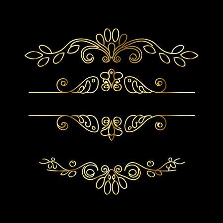 Vector set of calligraphic design elements. Can be used for invitation, congratulationのイラスト素材