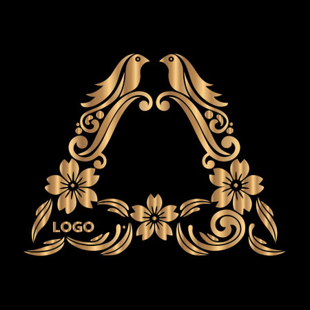 Luxury vintage floral monogram. Elegant vector element for design.のイラスト素材