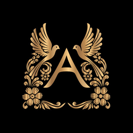 Luxury letter A in the style of the Baroque.のイラスト素材