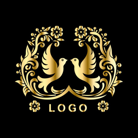 Wedding logo template. Luxury wedding invitation, save the date card, vector illustration.のイラスト素材