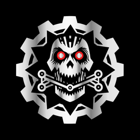 Skull with crossbones. Vector illustration on a black background.のイラスト素材