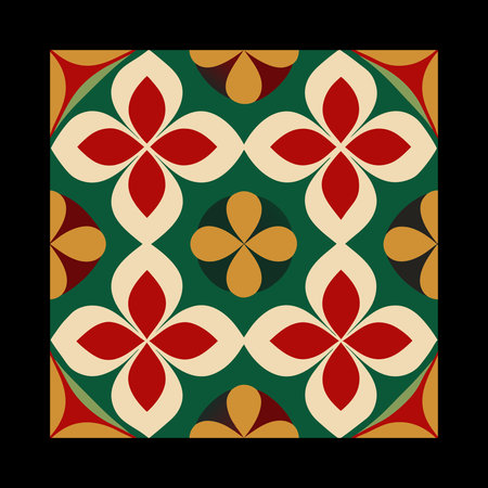 Seamless pattern with decorative flowers. Vector illustration in retro style.