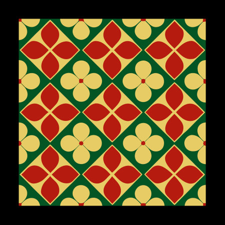Ceramic tile pattern in the form of a square tile.のイラスト素材