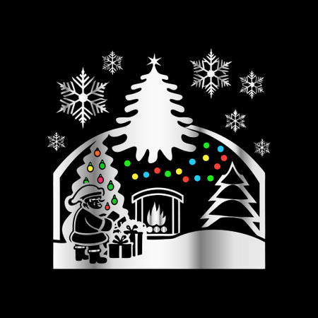 christmas design over black   background vector illususrationのイラスト素材