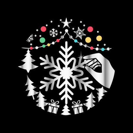 Christmas and New Year background with snowflakes. Vector illustration.のイラスト素材