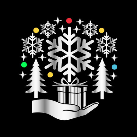 Christmas and New Year background with snowflakes. Vector illustration.のイラスト素材