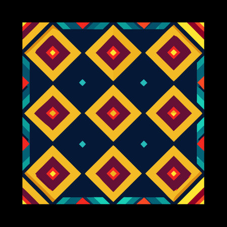 Colorful ethnic patterned background. Abstract ornamental decorative geometric patternのイラスト素材