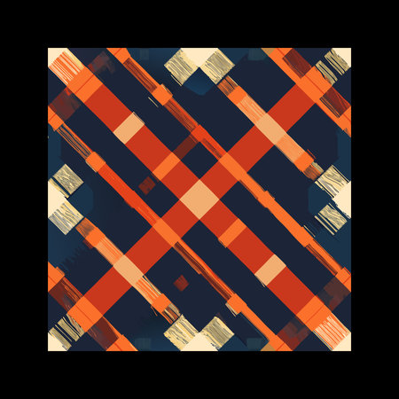 Seamless tartan plaid pattern. Vector illustration on black background.