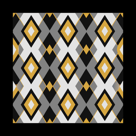 Seamless pattern with rhombus in gray and black colors