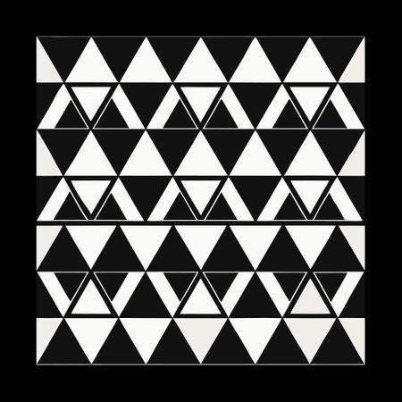 Triangle pattern. Black and white geometric background. Vector illustration.