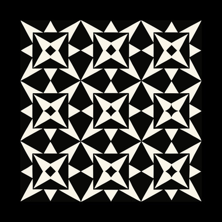 Seamless geometric pattern based on traditional islamic art. Black and white background