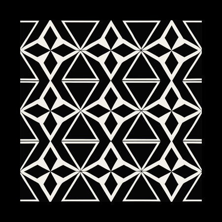 Seamless vector pattern in geometric ornamental style. Black and white pattern.