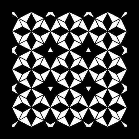 Geometric vector pattern with triangular elements. Abstract black and white ornament