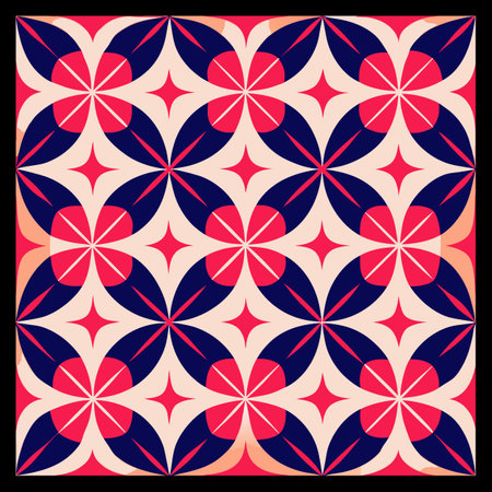 Seamless abstract pattern in red and blue colors. Vector illustration.のイラスト素材
