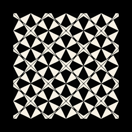 Seamless vector pattern in geometric ornamental style. Black and white pattern.