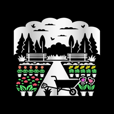 garden design, vector illustration eps10 graphic. EPS10のイラスト素材