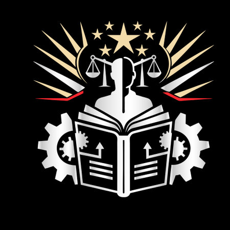 law and justice design, vector illustration eps10 graphic on black backgroundのイラスト素材